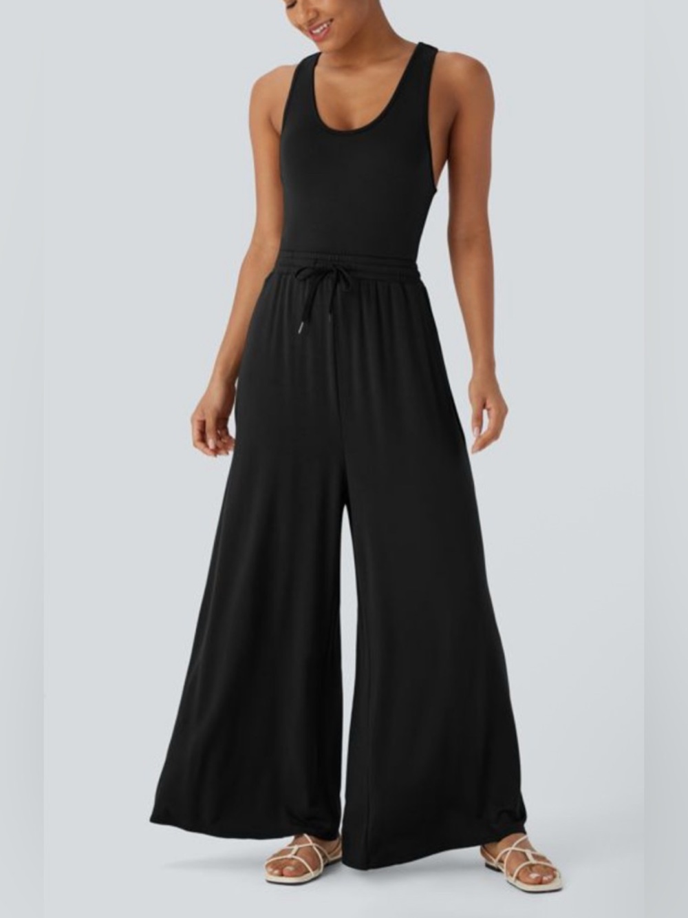 HALARA Black Wide Leg Jumpsuit has flaws